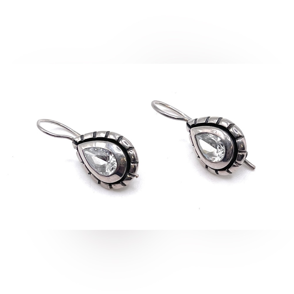 W1202 Retired Silpada Zirconia Teardrop Earrings - image 1
